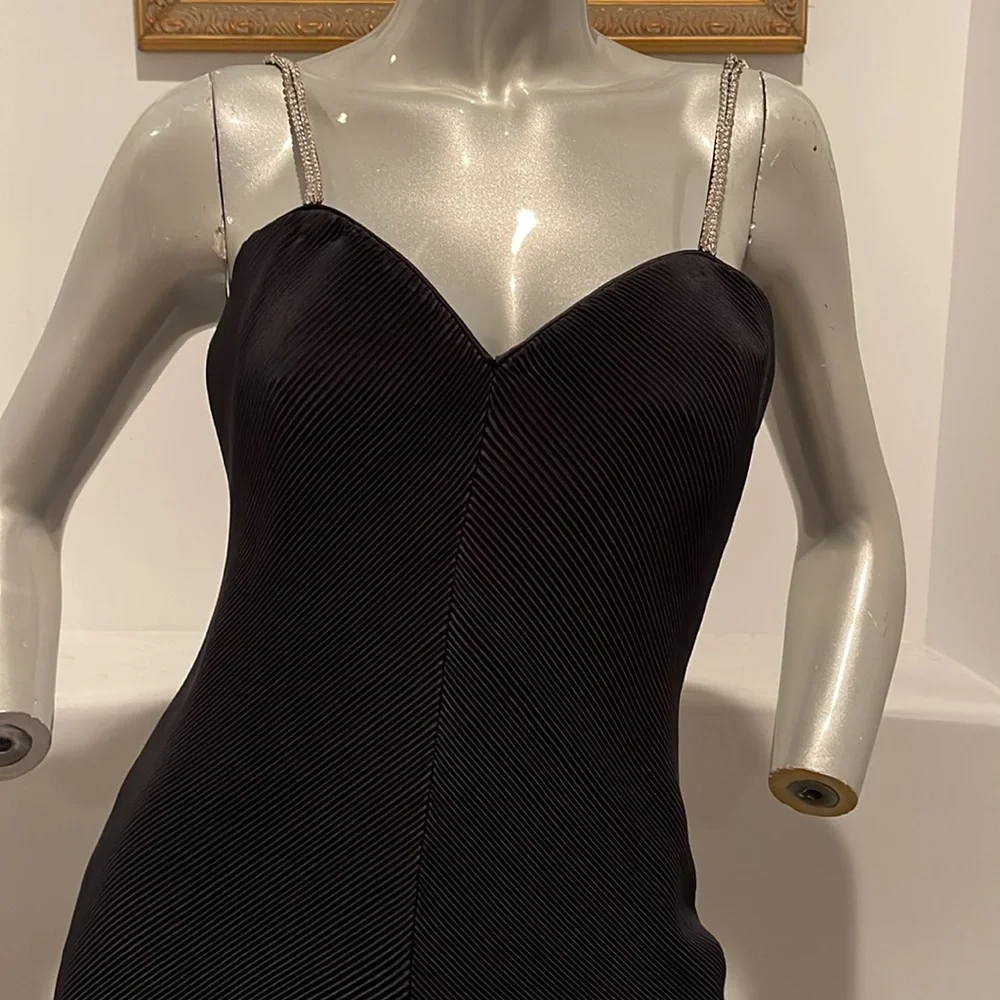 Vintage 1980's Rose Taft For COUTURE FASHIONS MAXI DRESS BLACK
